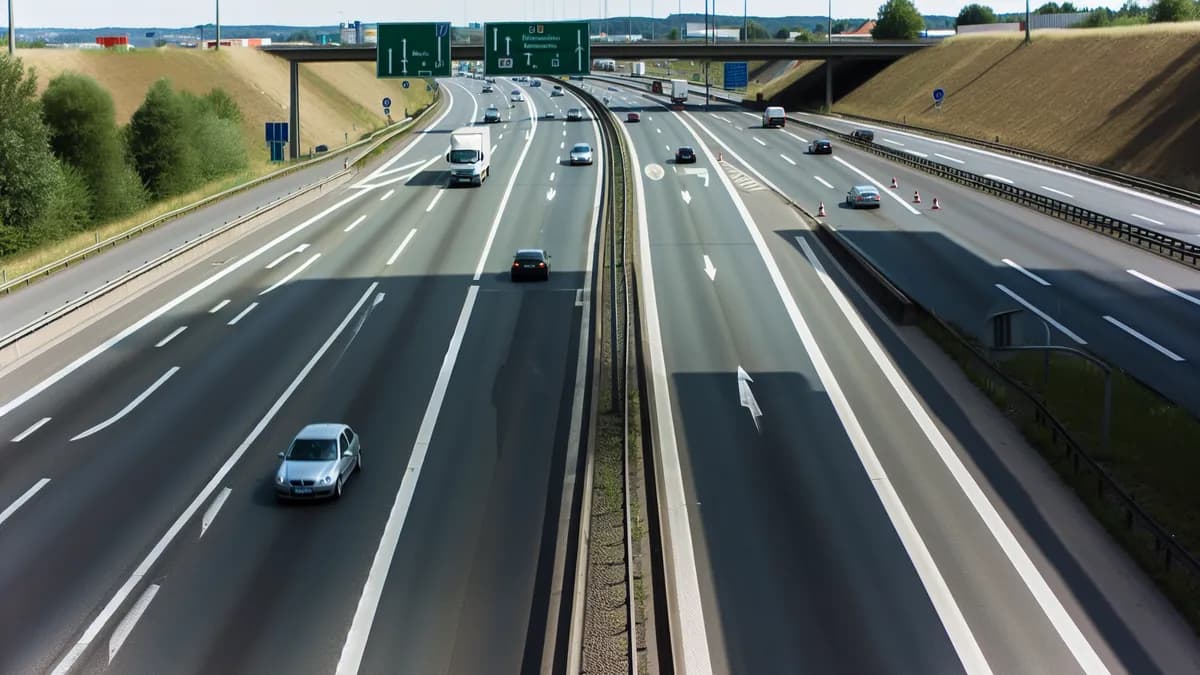 Autobahn Abstandsblitzer Messstelle Abstandsblitzer A44 Marsberg km 59,8 RF Kassel auf der A44, Fahrtrichtung Kassel