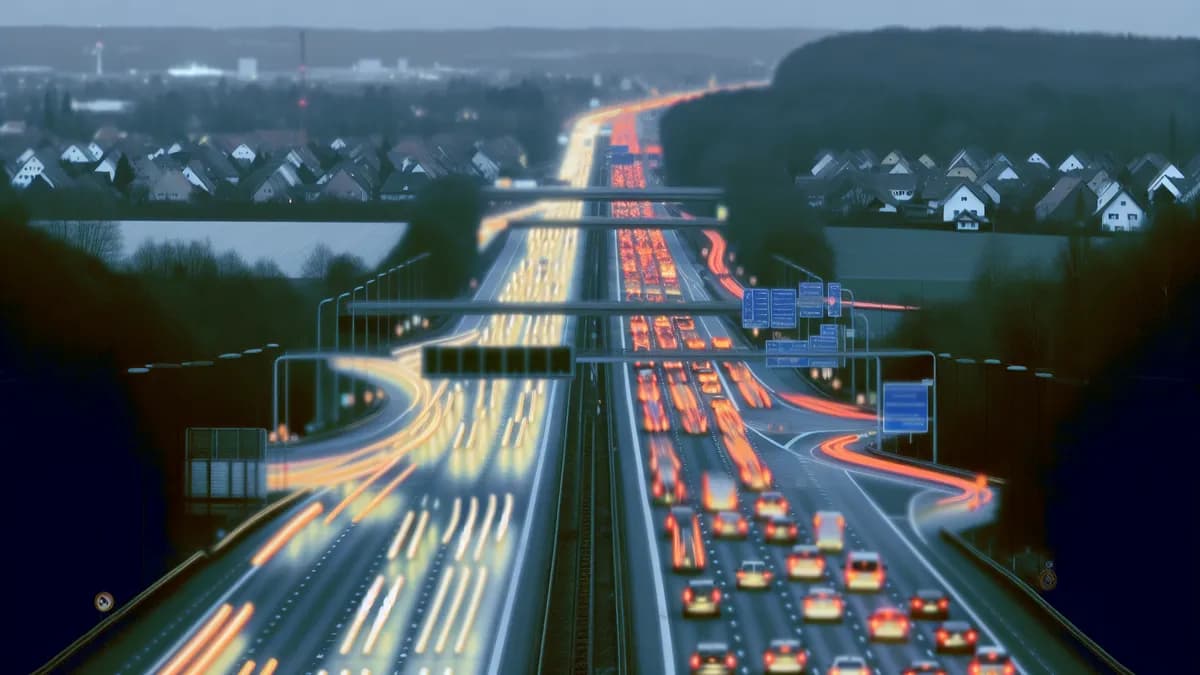 Autobahn Abstandsblitzer Messstelle Abstandsblitzer A81 bei Mühlhausen-Ehingen (km 717.650) auf der A81, Fahrtrichtung Stuttgart - Singen
