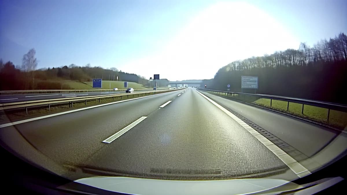 Autobahn Abstandsblitzer Messstelle Abstandsblitzer A52 Mülheim an der Ruhr, km 7.713 (RF Essen) auf der A52, Fahrtrichtung Essen