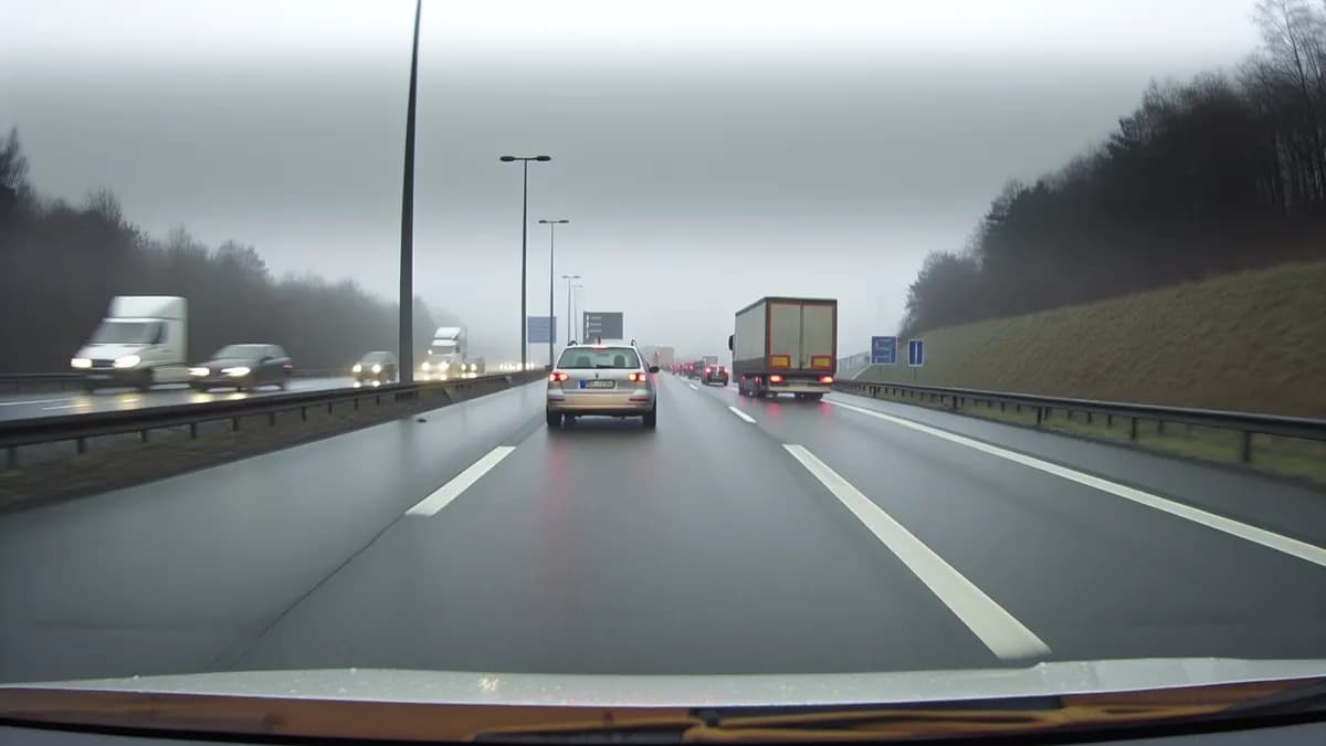 Autobahn Abstandsblitzer Messstelle Abstandsblitzer A52, Mintarder Brücke auf der A52