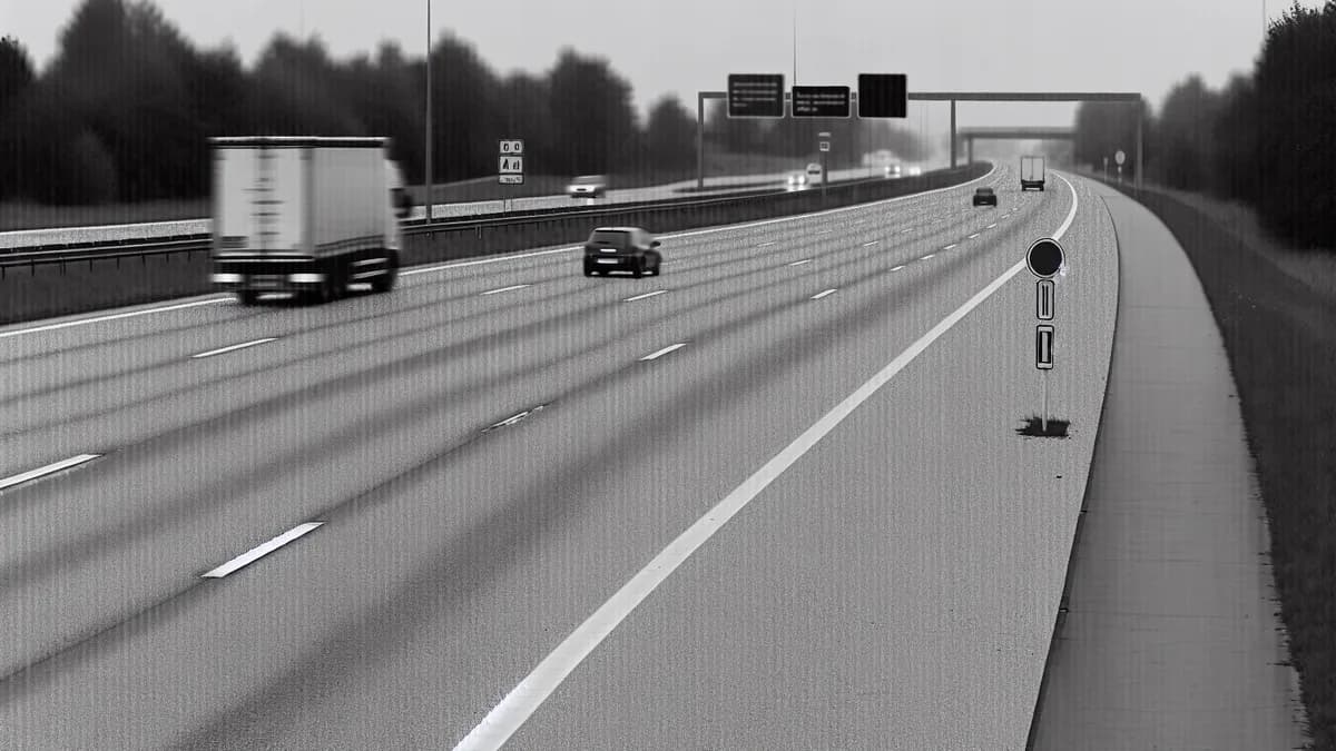 Autobahn Abstandsblitzer Messstelle Abstandsblitzer A43 bei Münster auf der A43