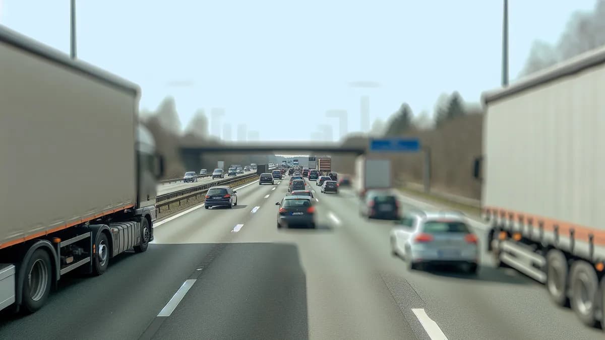 Autobahn Abstandsblitzer Messstelle Abstandsblitzer A93 bei Nabburg auf der A93