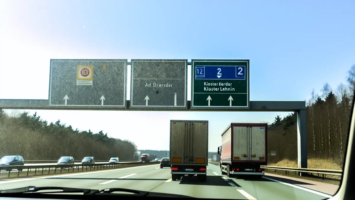 Abstandsblitzer A2 Netzen, km 22.2, FR AD Werder