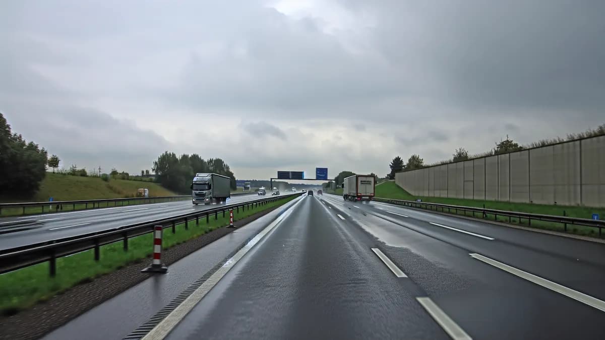 Autobahn Abstandsblitzer Messstelle Abstandsblitzer A7 Neu-Ulm Richtung Füssen auf der A7