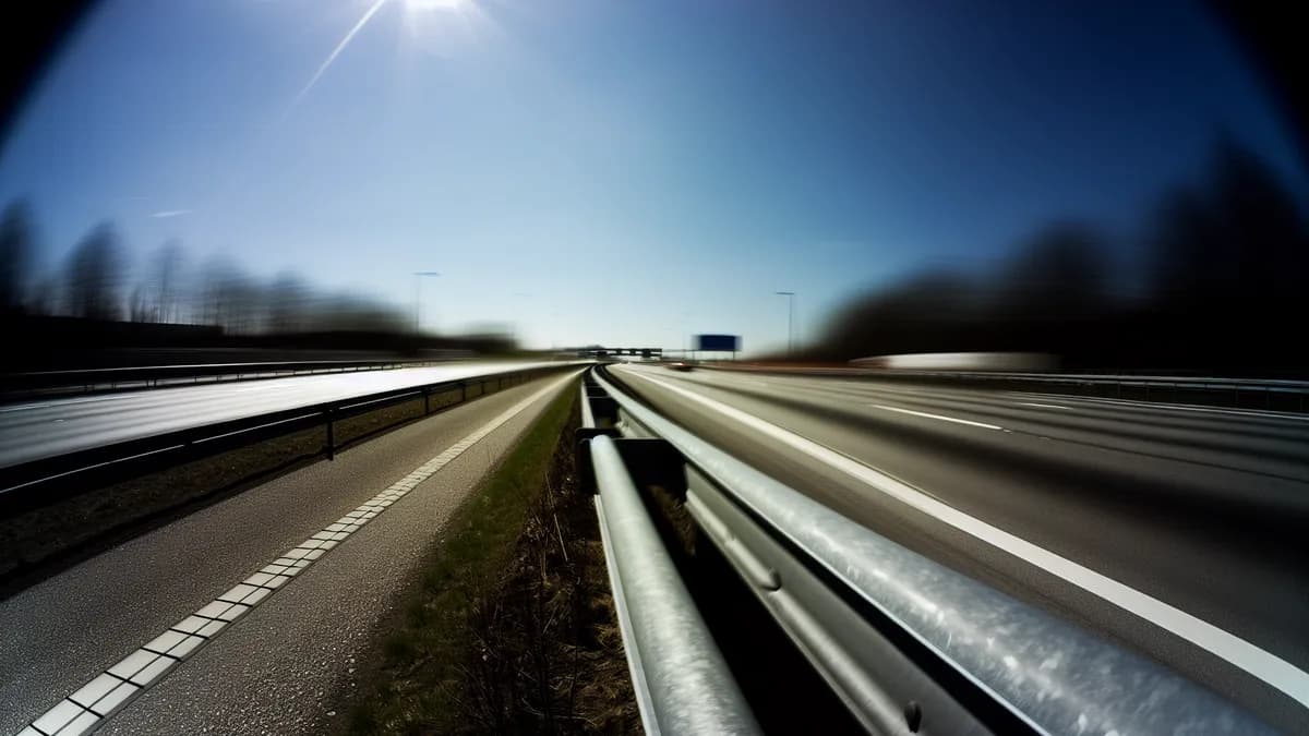Autobahn Abstandsblitzer Messstelle Abstandsblitzer A9 Neufahrn bei München auf der A9
