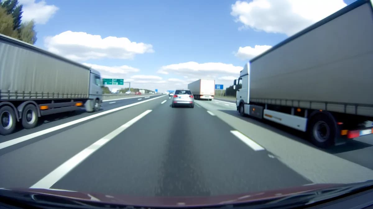 Abstandsblitzer A46 bei Neuss, km 61.900