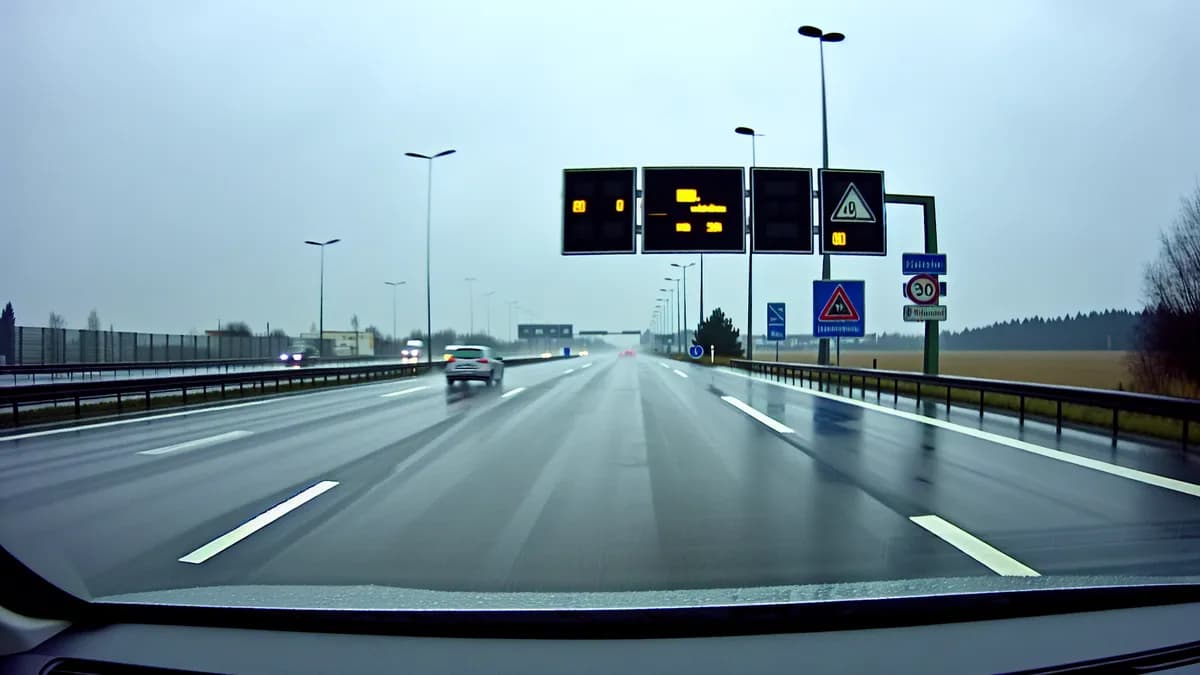 Autobahn Abstandsblitzer Messstelle Abstandsblitzer A2 bei Oberhausen, Kilometer 471.812 auf der A2, Fahrtrichtung Oberhausen