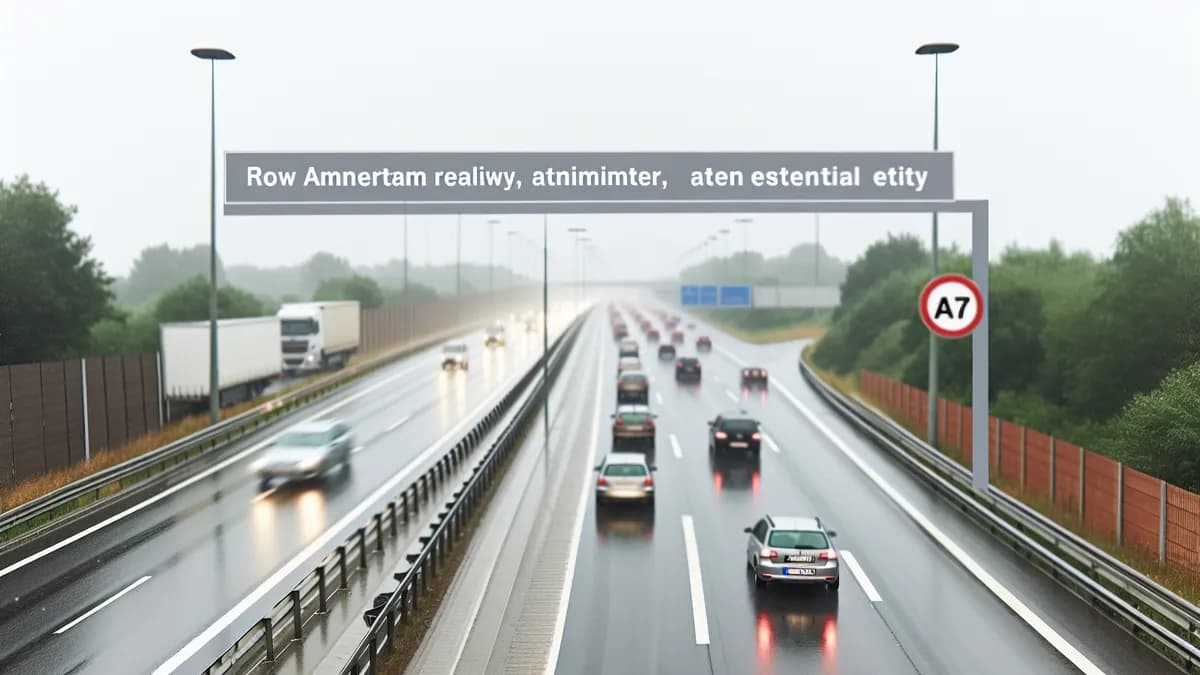 Autobahn Abstandsblitzer Messstelle Abstandsblitzer A7 Schnelldorf, km 2.895 auf der A 7