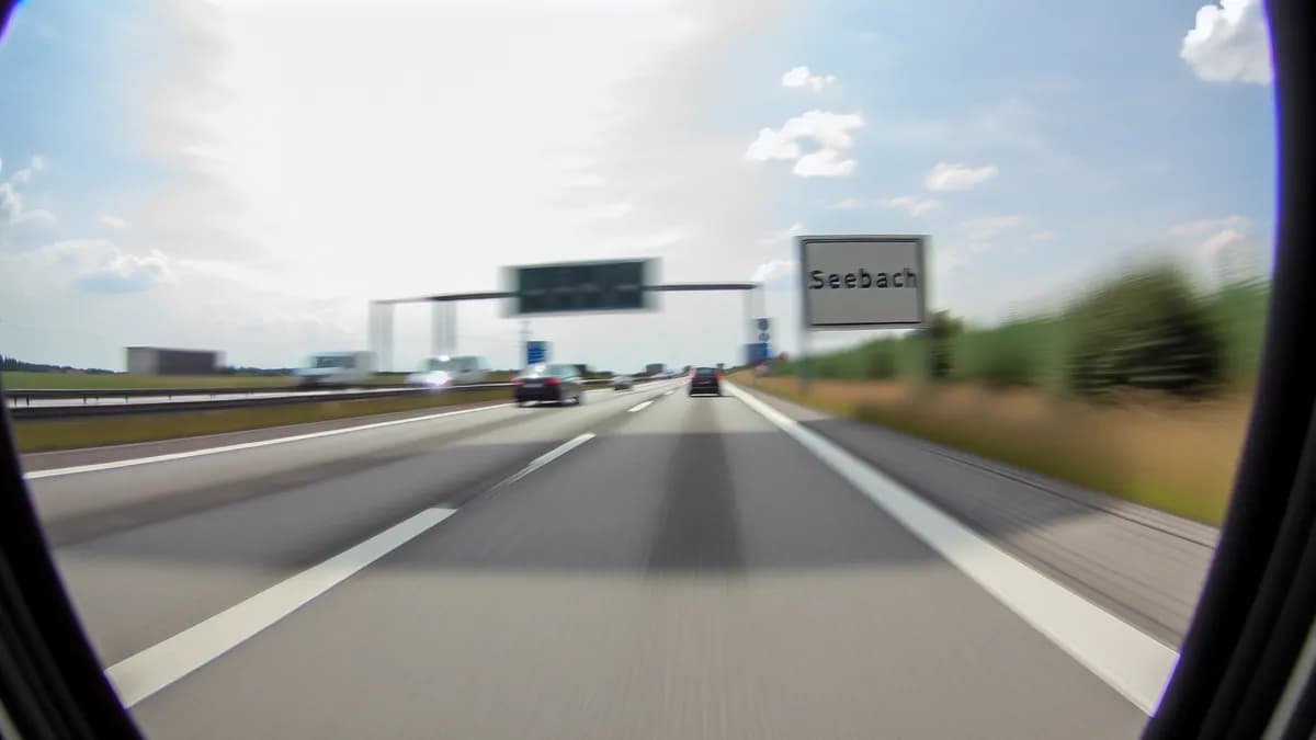 Autobahn Abstandsblitzer Messstelle Abstandsblitzer A3 bei Seebach auf der A 3