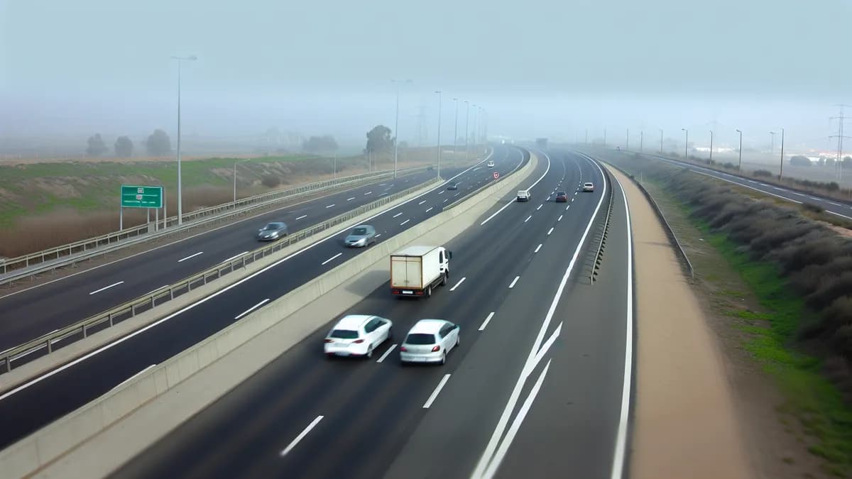 Autobahn Abstandsblitzer Messstelle Abstandsblitzer A38 bei Seifenshain (Göttingen) auf der A38