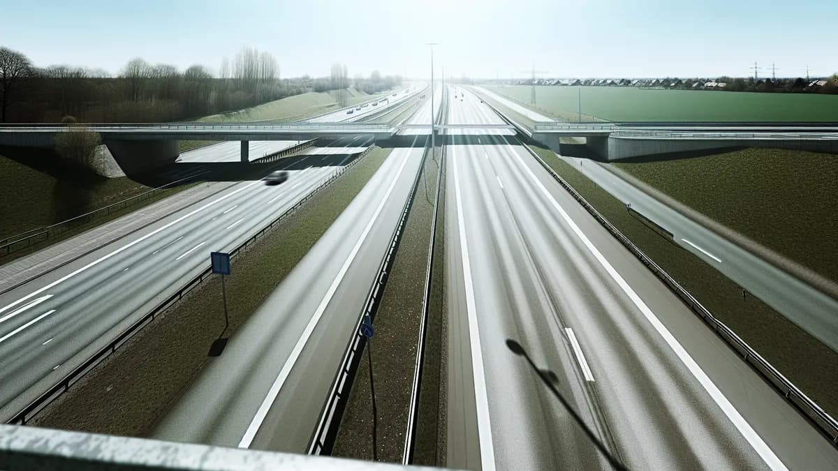 Abstandsblitzer A38 bei Seifertshain, km 215.4