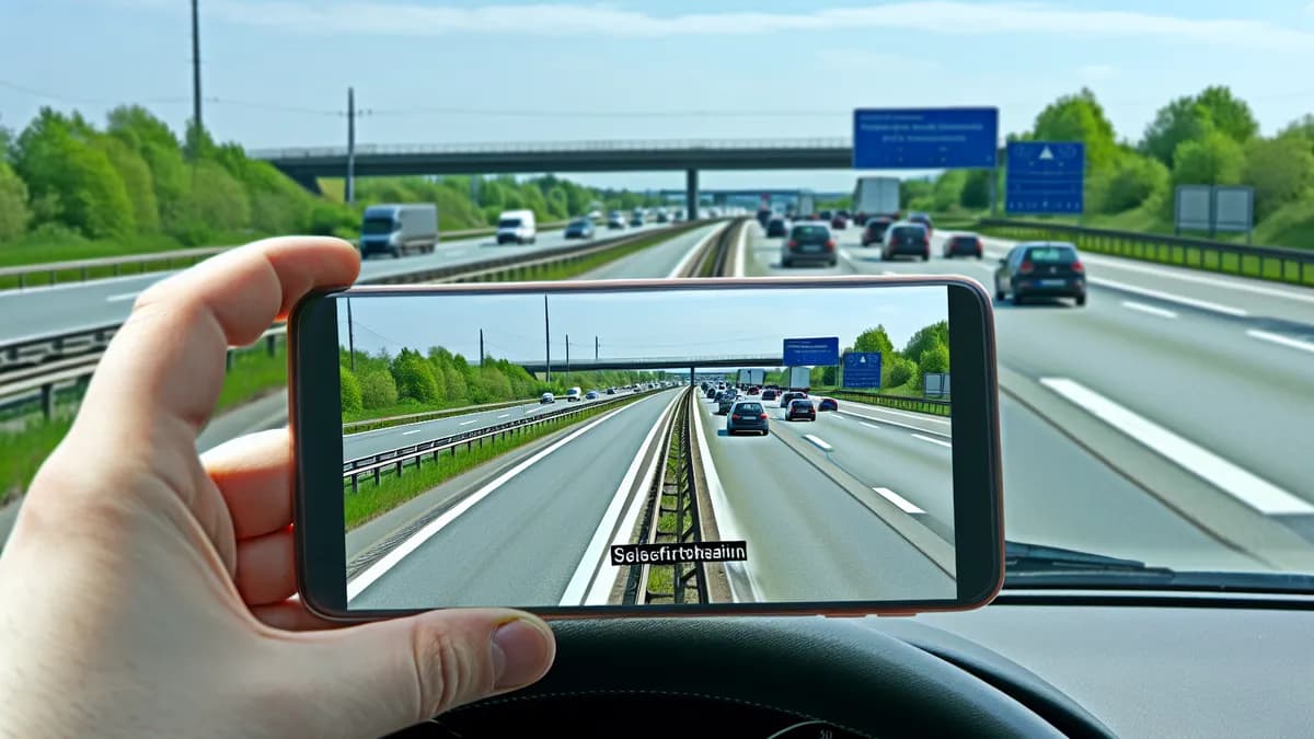 Autobahn Abstandsblitzer Messstelle Abstandsblitzer A38 bei Seifertshain (km 215.4) Richtung Göttingen auf der A38