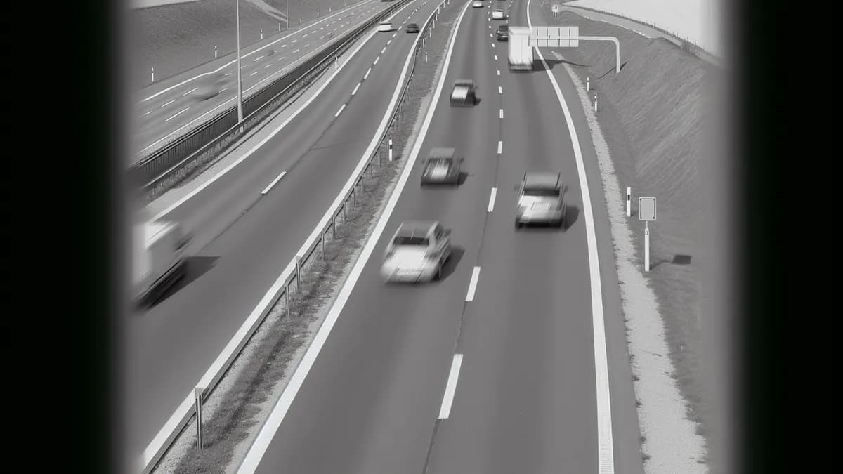 Autobahn Abstandsblitzer Messstelle Abstandsblitzer A5 bei Sinzheim, km 662.25 auf der A5, Karlsruhe Richtung Basel