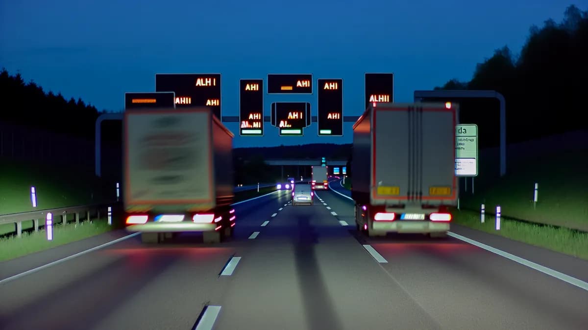Autobahn Abstandsblitzer Messstelle Abstandsblitzer A81 bei Steinheim/Murr auf der A81, Stuttgart - Würzburg