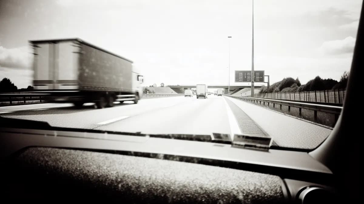 Autobahn Abstandsblitzer Messstelle Abstandsblitzer A81 bei Steinheim/Murr auf der A81 in Fahrtrichtung Stuttgart / Würzburg