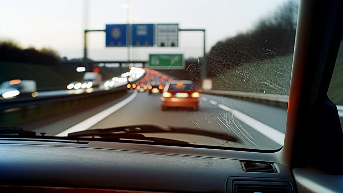 Autobahn Abstandsblitzer Messstelle Abstandsblitzer A93 bei Teublitz, Fahrtrichtung Holledau auf der A93