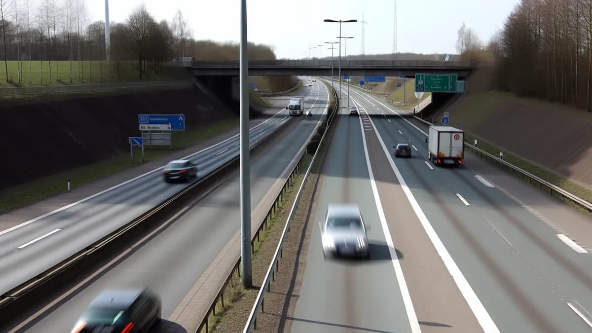 Autobahn Abstandsblitzer Messstelle Abstandsblitzer A5 Ubstadt-Weiher, km 600.2 auf der A5, Fahrtrichtung Basel