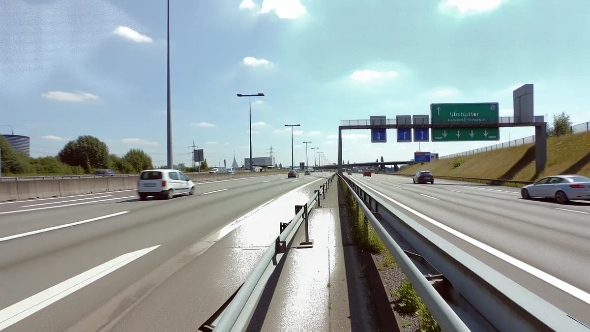 Autobahn Abstandsblitzer Messstelle Abstandsblitzer A5 bei Ubstadt-Weiher (600.200) auf der A5, Fahrtrichtung Frankfurt a.M. -> Basel