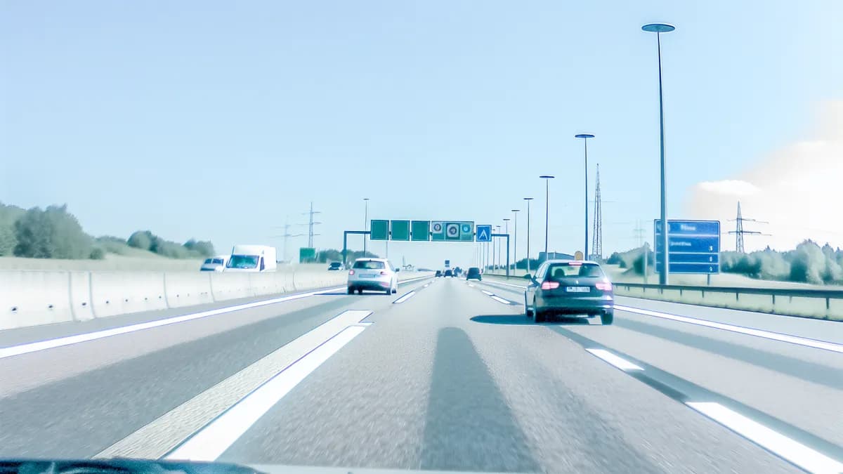 Autobahn Abstandsblitzer Messstelle Abstandsblitzer A8 bei Ulm, km 121.600 auf der A8