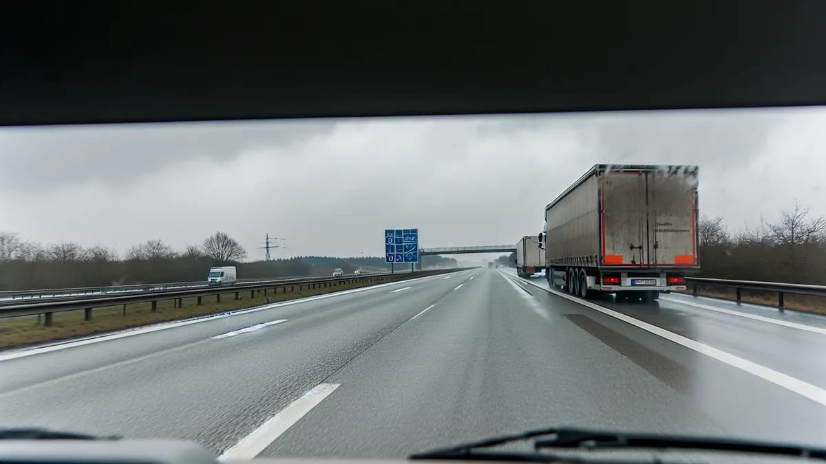 Autobahn Abstandsblitzer Messstelle Abstandsblitzer A7 Pleichachbrücke bei Unterpleichfeld auf der A7