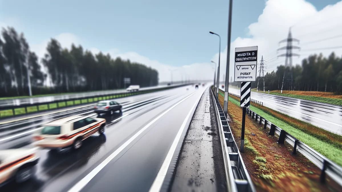 Autobahn Abstandsblitzer Messstelle Abstandsblitzer A8 bei Weilheim an der Teck (Aichelberg) auf der A8, Fahrtrichtung Karlsruhe