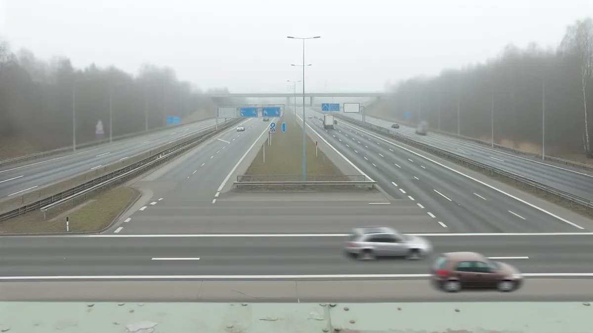 Autobahn Abstandsblitzer Messstelle Abstandsblitzer A5 Weingarten auf der A5, Karlsruhe - Basel