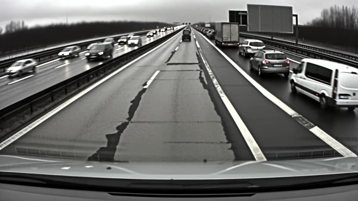 Autobahn Abstandsblitzer Messstelle Abstandsblitzer A44 bei Werl, km 125.900 auf der A44, Fahrtrichtung Kassel