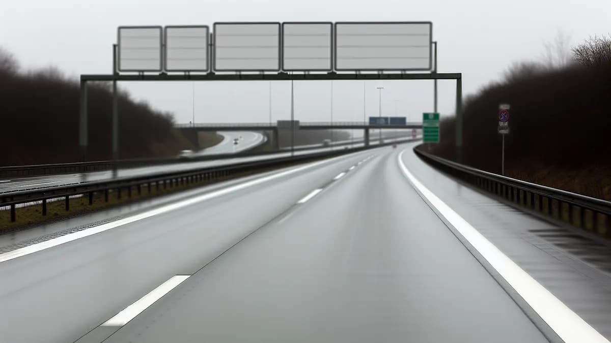 Autobahn Abstandsblitzer Messstelle Abstandsblitzer A3 bei Wiesbaden, Medenbacher Höhe auf der A3, Fahrtrichtung Frankfurt am Main