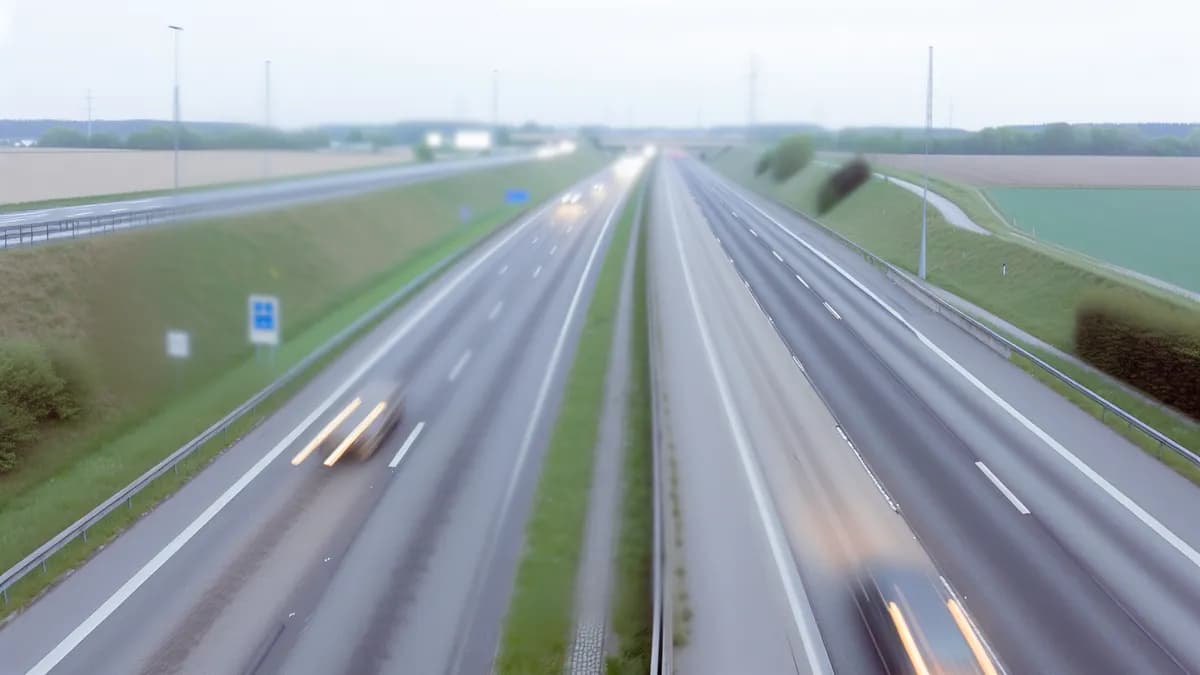 Autobahn Abstandsblitzer Messstelle Abstandsblitzer A63 bei Wörrstadt, km 18.5, FR Mainz auf der A63, Fahrtrichtung Mainz