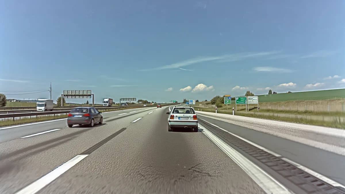 Autobahn Abstandsblitzer Messstelle Abstandsblitzer A8 bei Zusmarshausen, Ri. Stuttgart auf der A8, West, Ri. Stuttgart